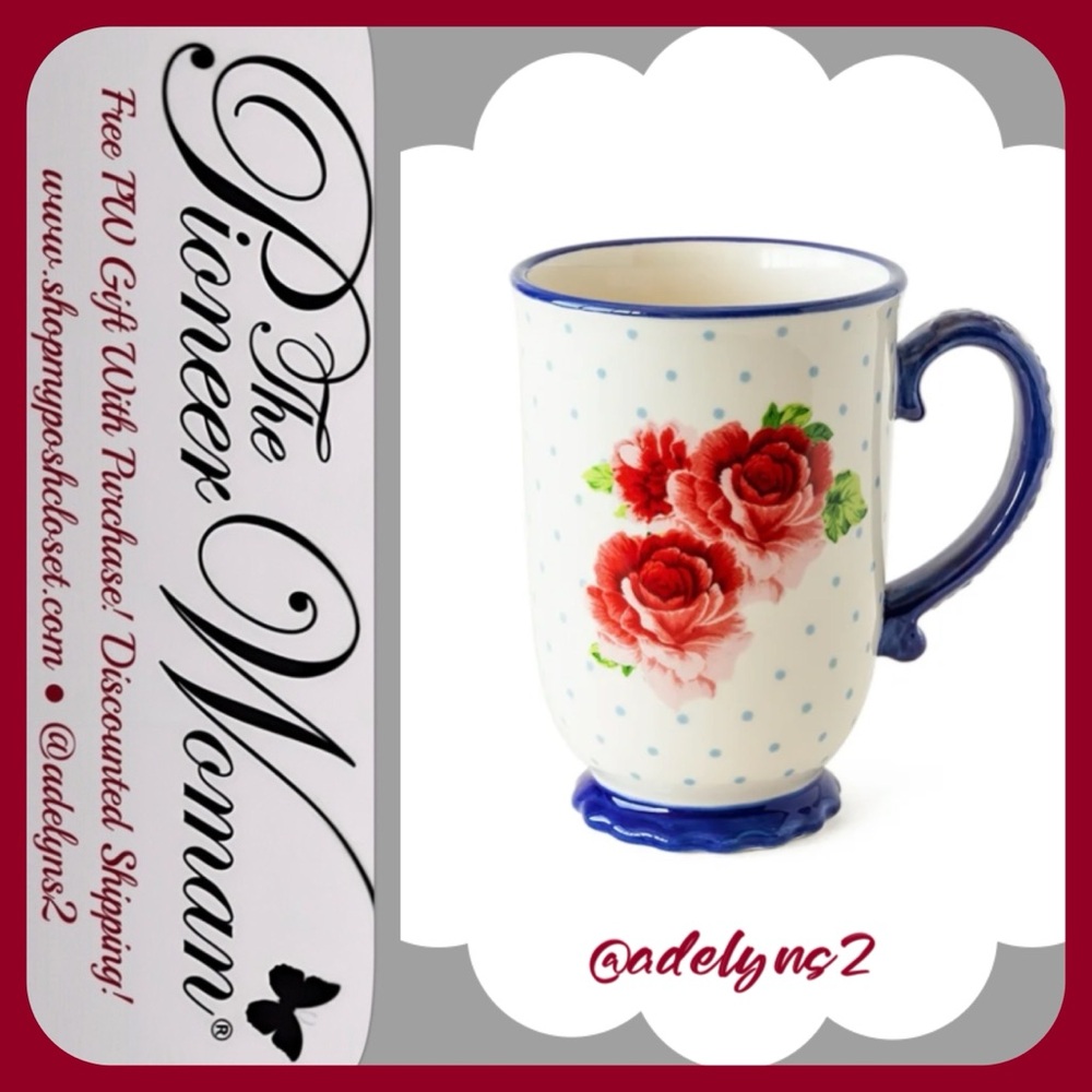 🌺 New The Pioneer Woman Heritage Floral Mug, 18 fl oz